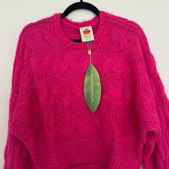 Farm Rio Pink Maxi Cable Knit Sweater - Picture 3 of 6